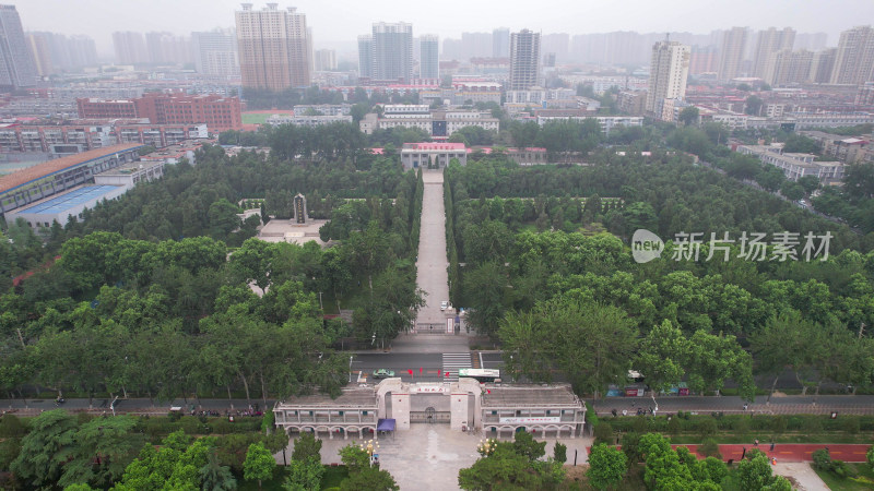 河北邯郸晋冀鲁豫革命纪念园航拍