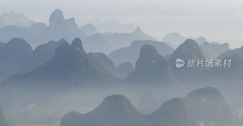 广西桂林山水水墨中国风