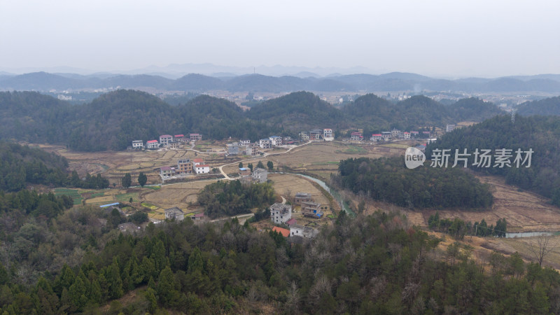 航拍邵阳洞口县山门镇自然风光