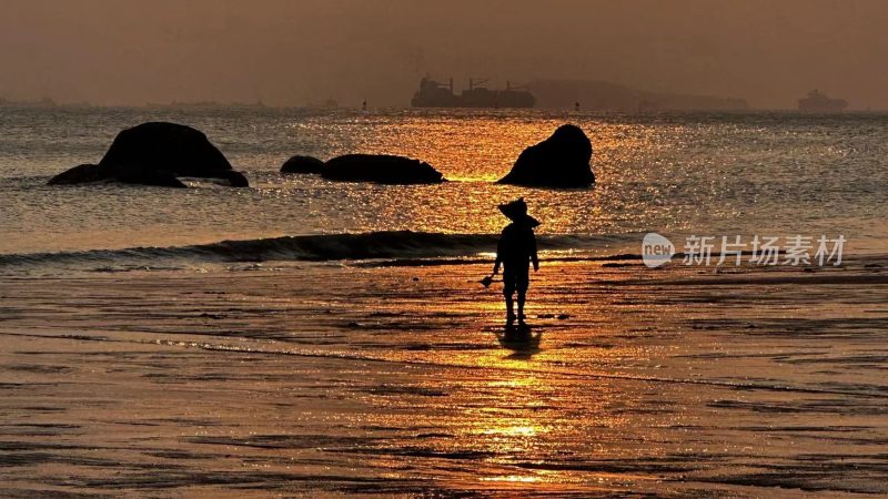 厦门白城海边落日