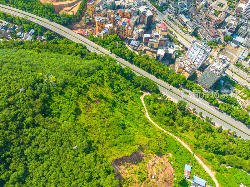 航拍西双版纳景洪市城市风光