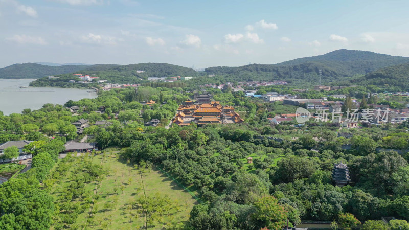 航拍江苏无锡三国水浒景区5A景区