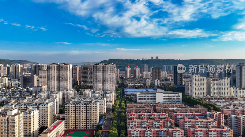 陕西宝鸡城市建设航拍图