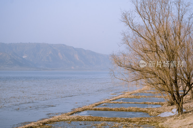 冬天三门峡陕州公园黄河风光