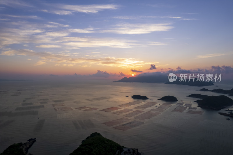 霞浦三沙花竹村海上滩涂日出朝霞自然风光