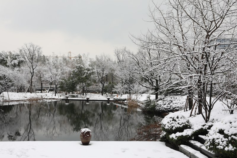 阿里巴巴西溪园区雪景