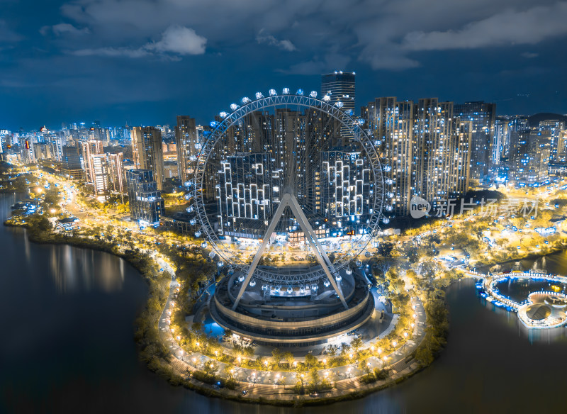 福州晋安湖摩天轮夜景