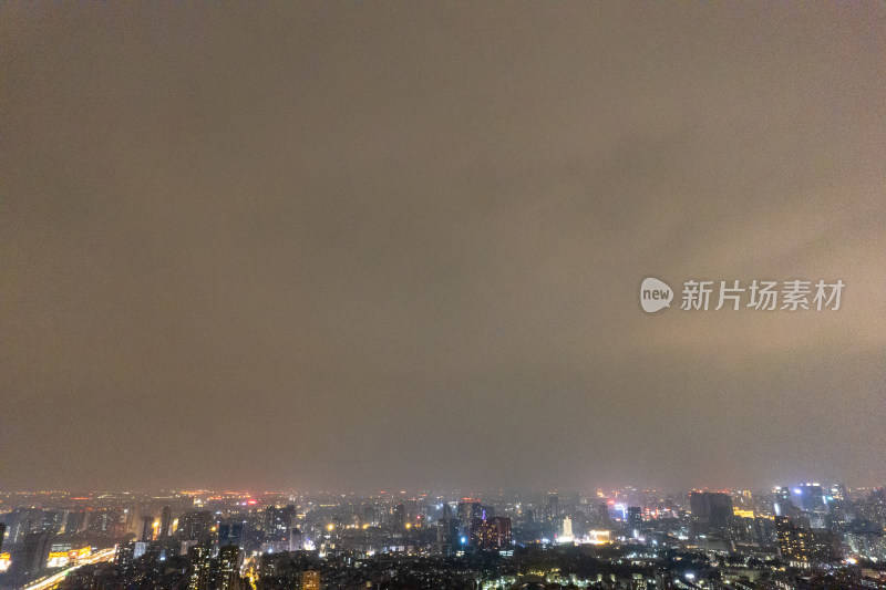 四川成都万家灯火夜景航拍图