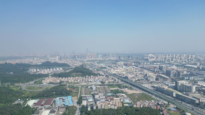 航拍江门大景江门城市建设