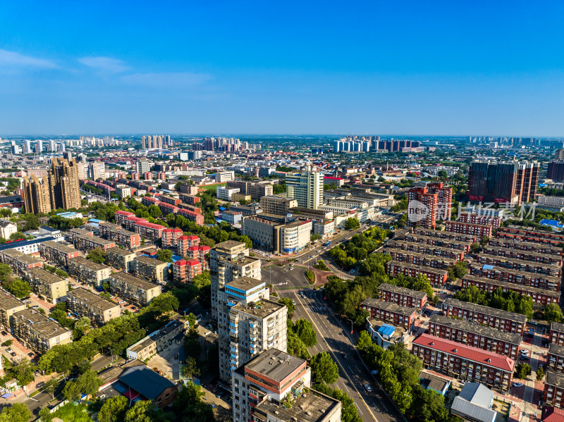 河北唐山市路南区航拍城市风景