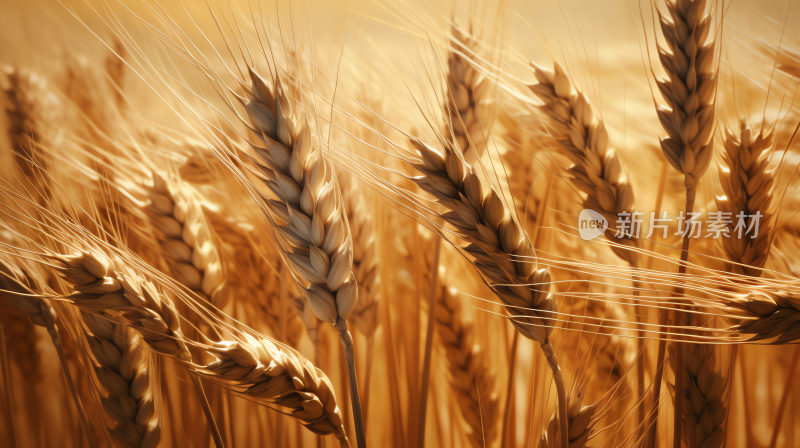 金色的小麦秋收美丽的麦田麦子