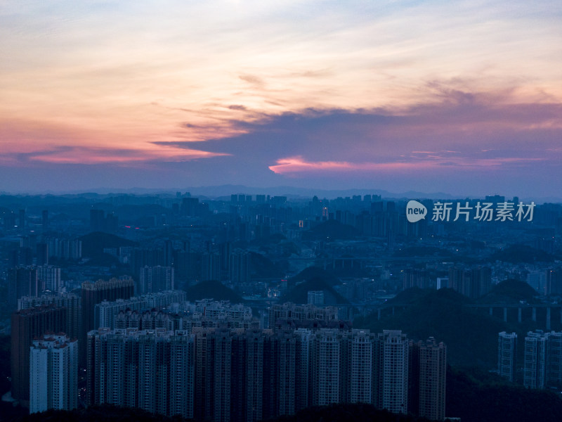 贵州贵阳城市风光航拍图