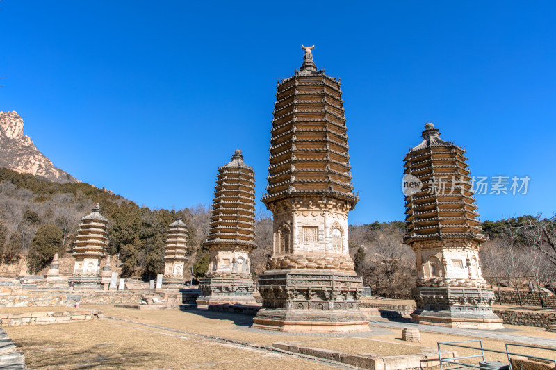 北京景点银山塔林的古塔