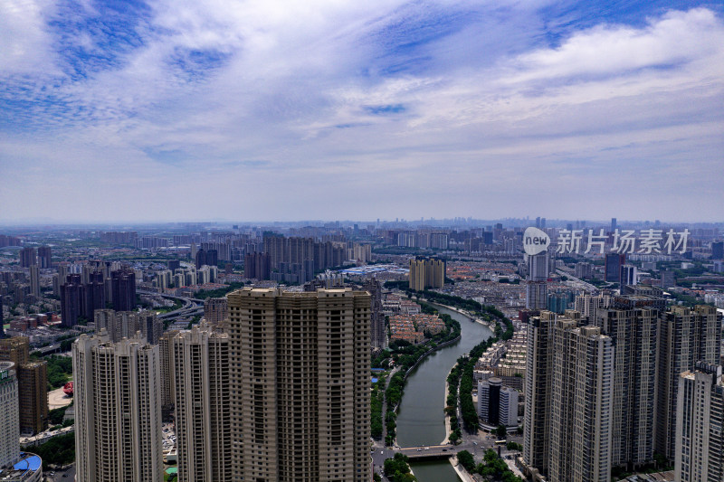 合肥淮河路步行街商业圈高楼建筑航拍图