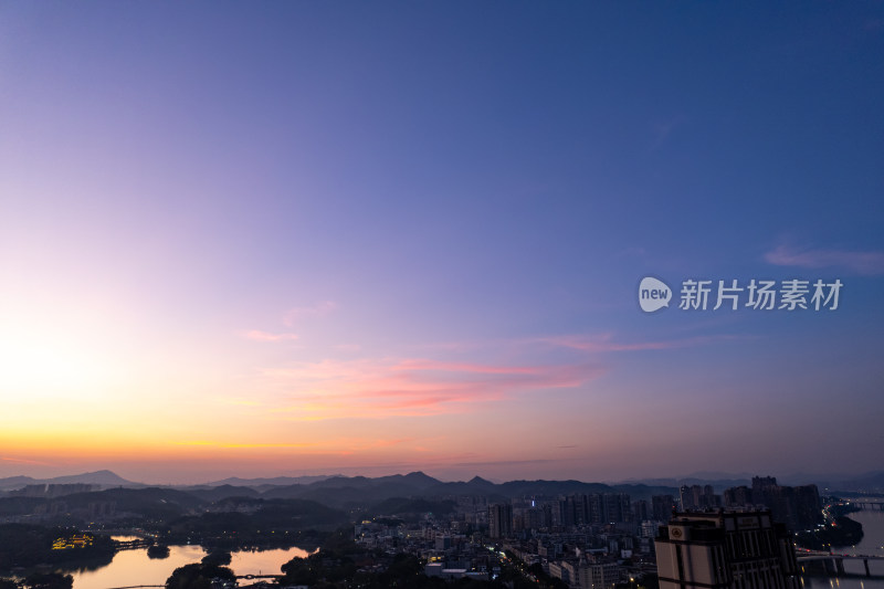 广东惠州晚霞航拍摄图西湖