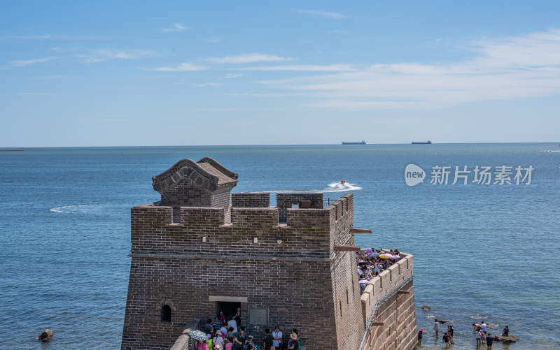 河北山海关老龙头明长城自然建筑景点景观