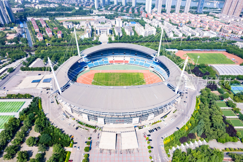 河南洛阳体育中心体育馆航拍图