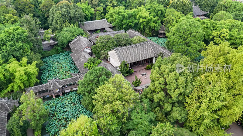 四川眉山三苏祠4A景区 航拍图