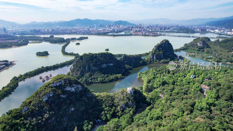 广东肇庆七星山5A景区星湖航拍