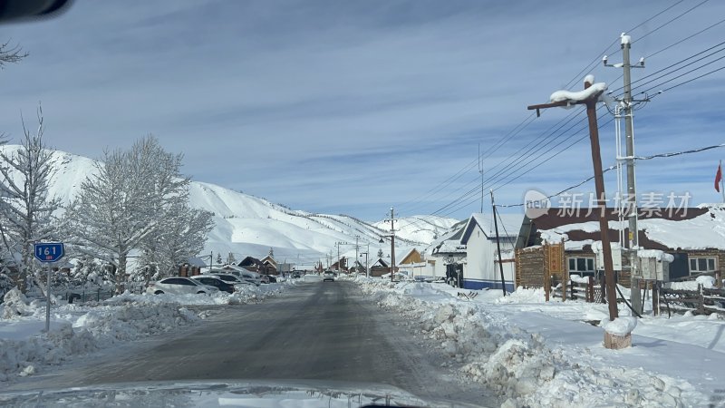 雪 雪地 新疆 雪路 喀纳斯