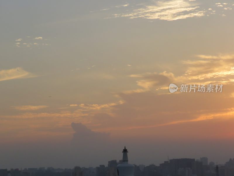 北京景山公园日落风景