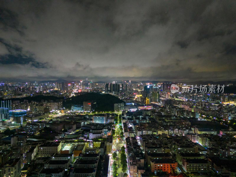 深圳城市大景夜景航拍图