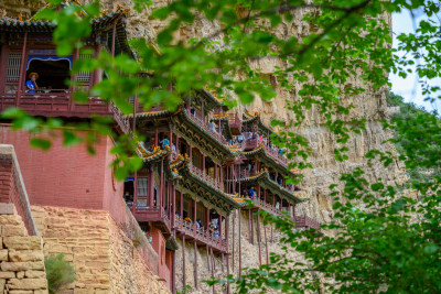 山西省大同市浑源县恒山悬空寺景区风光