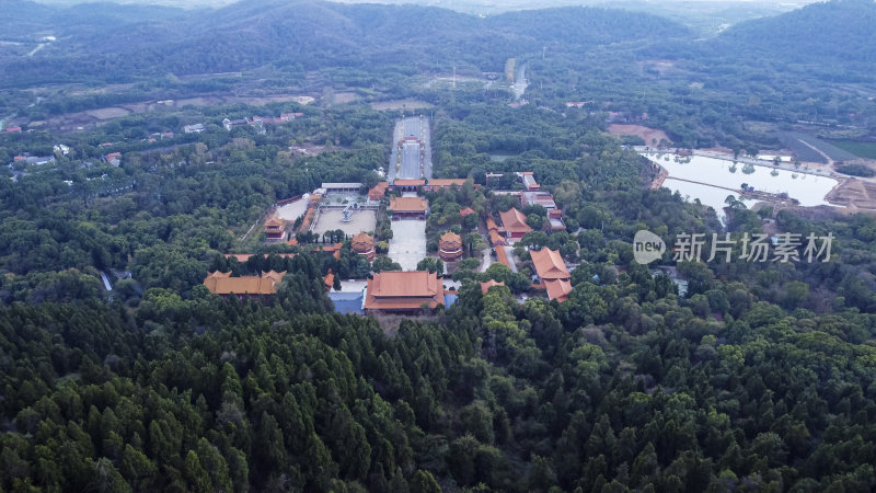 武汉龙泉山风景区龙泉寺航拍