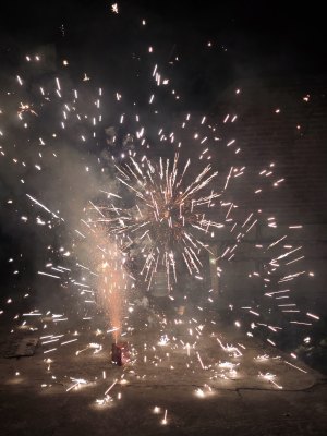 绚烂烟花绽放夜空的美丽景象