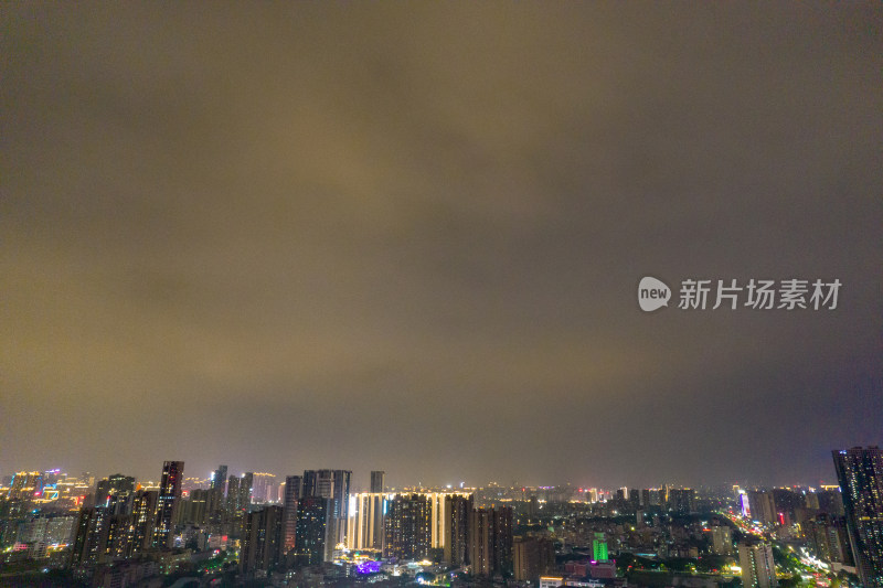 广东佛山电视塔夜景灯光航拍摄影图