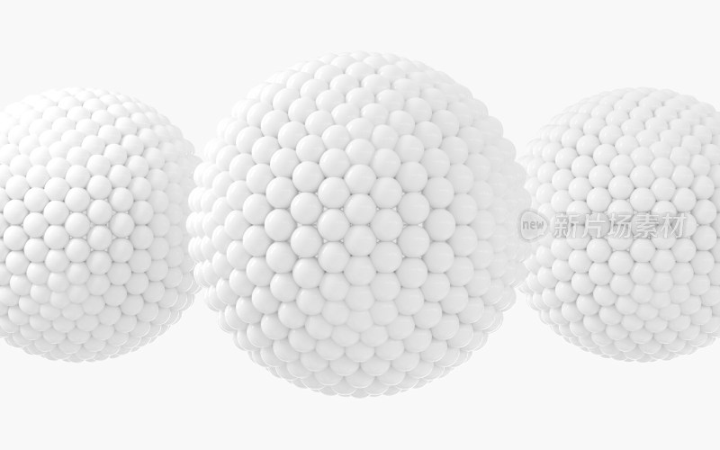 白色聚集的球体 3D渲染