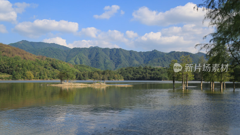 秀丽安徽黄山奇墅湖唯美湖景