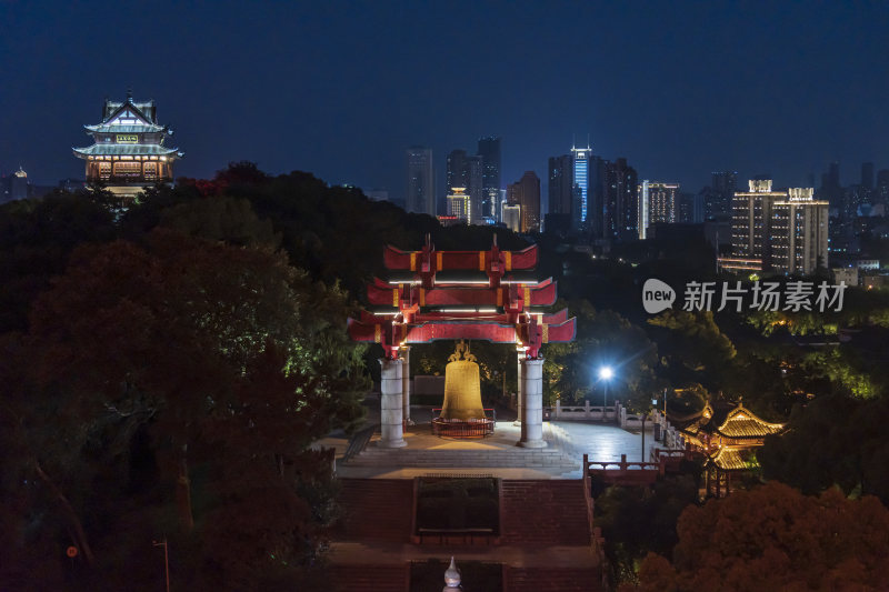 武汉武昌区黄鹤楼公园夜景