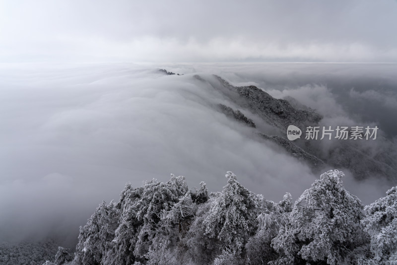 山川大雪云海大气航拍