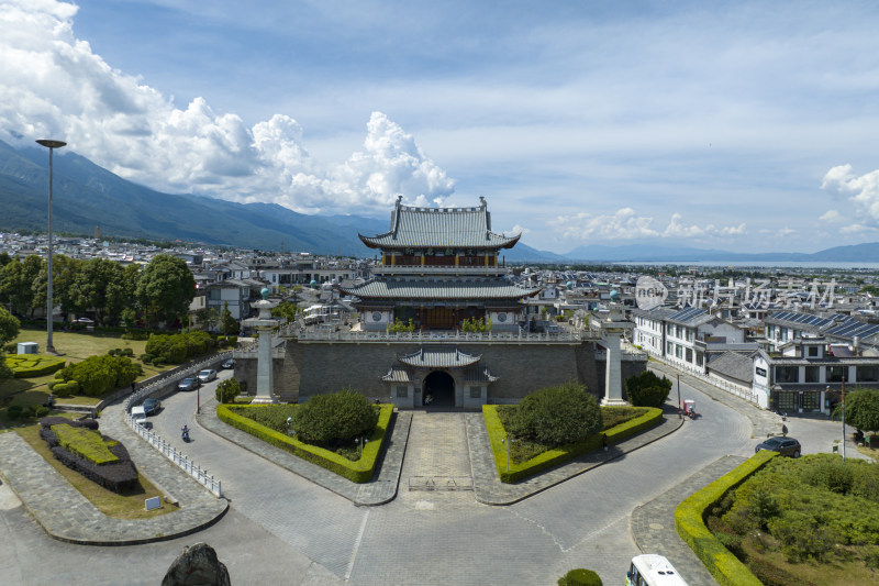 大理古建筑城楼文献名邦全景