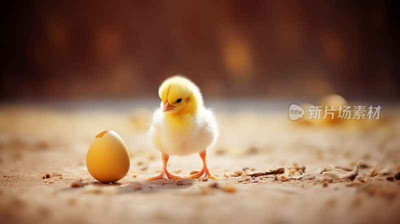 新生奇迹：一只小黄鸡与破壳初遇的温馨瞬间