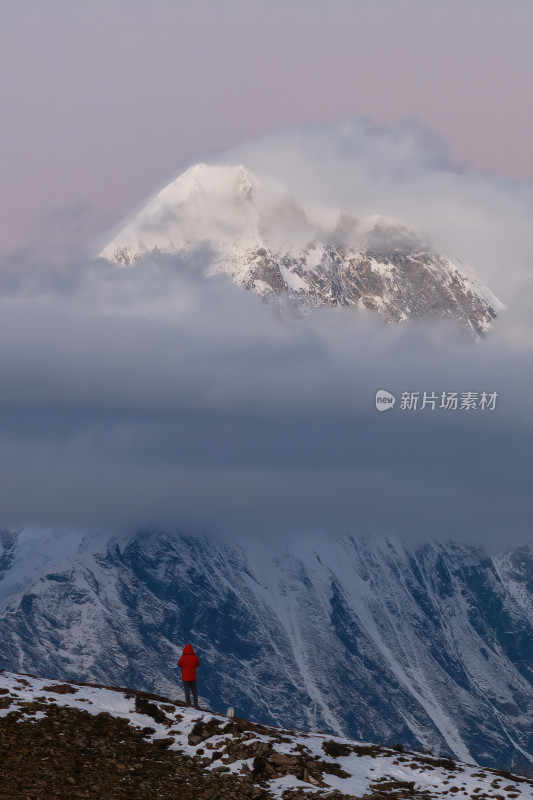 四川甘孜州子梅垭口云海贡嘎雪山高空航拍