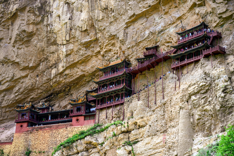 山西省大同市浑源县恒山悬空寺景区风光