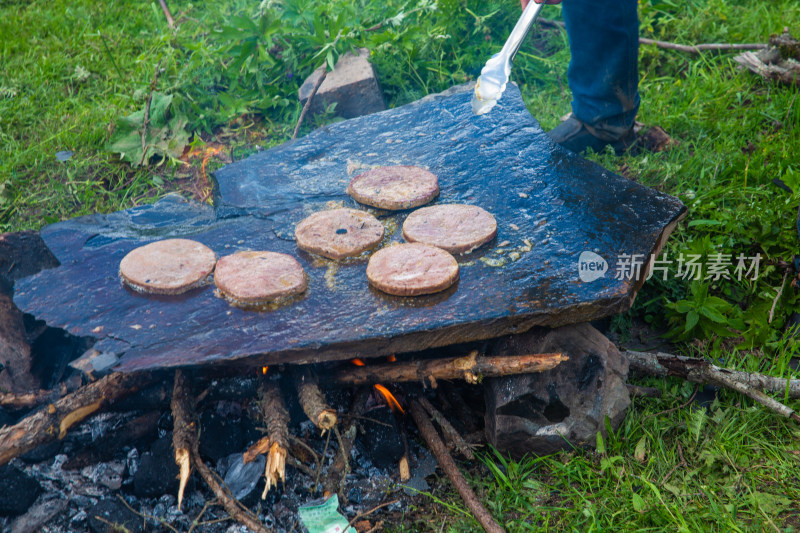 私人定制户外石板牛排露营