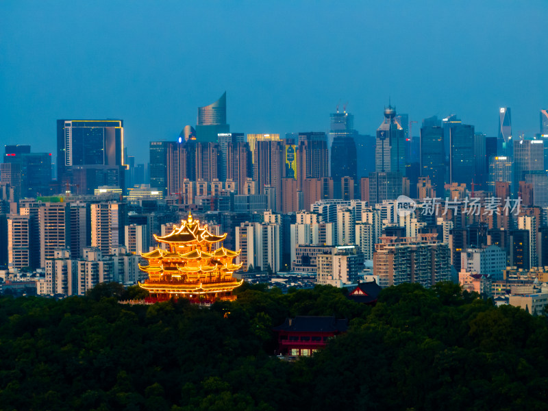 中国杭州西湖城隍阁夜景