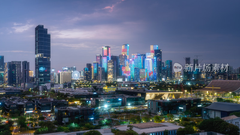 深圳前海CBD灯光秀夜景