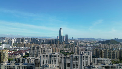 航拍浙江台州城市建设台州大景