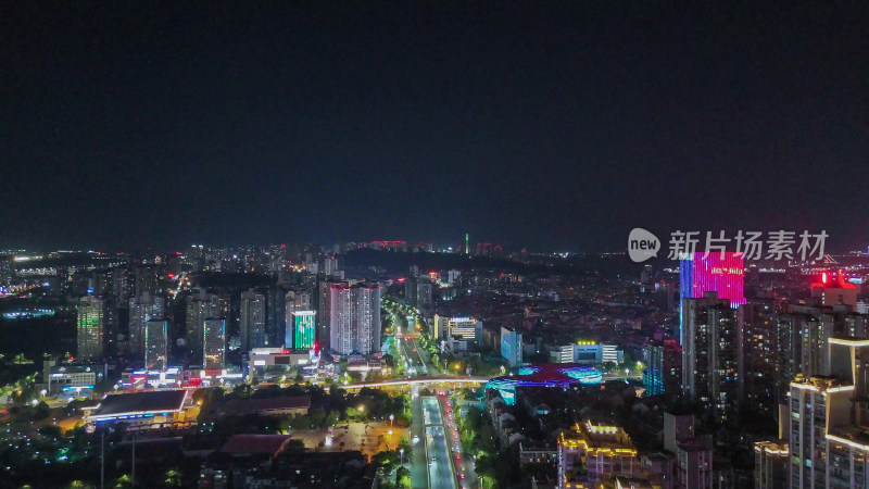 航拍四川泸州夜景泸州一环路夜景摄影图