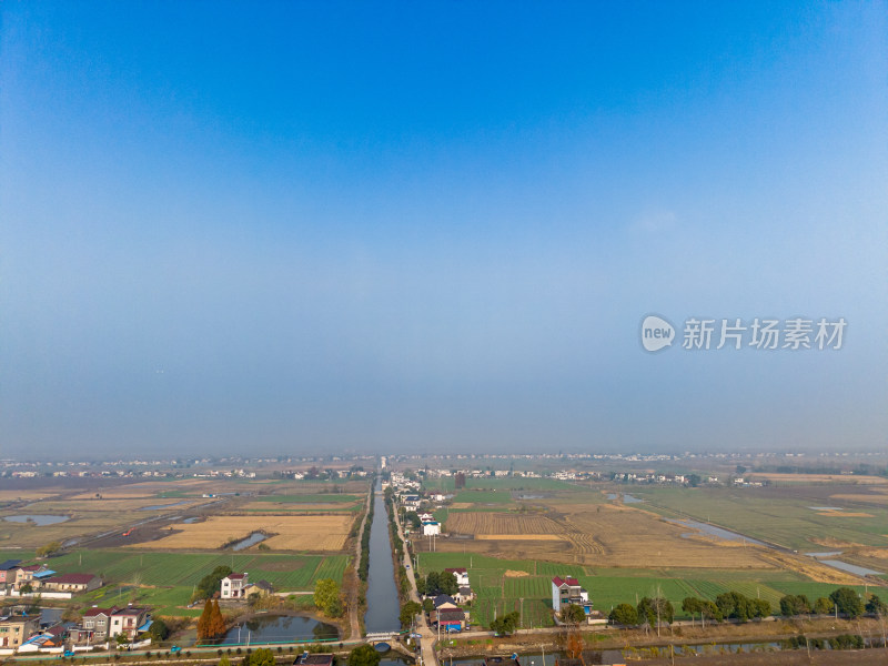 乡村田园风光俯瞰景象