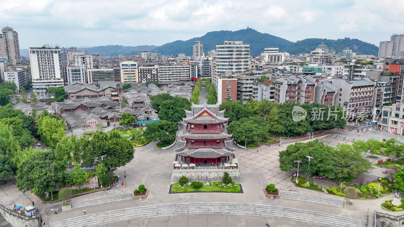 航拍四川宜宾合江门广场摄影图