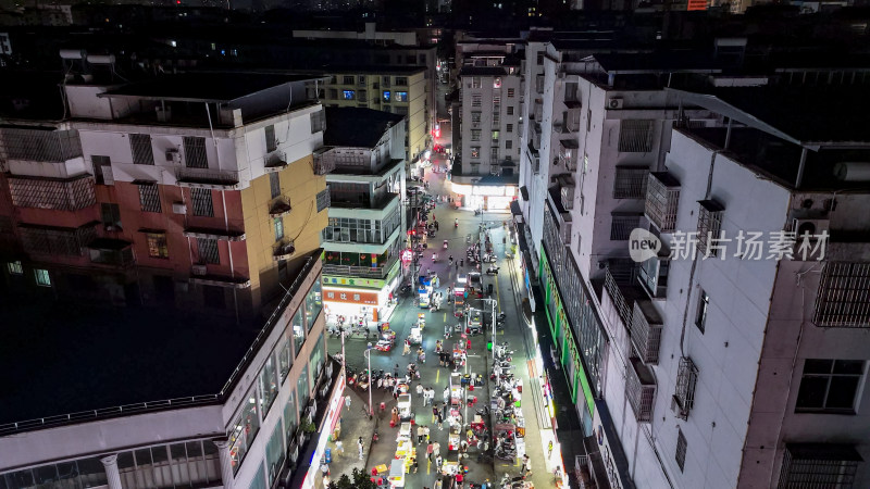 夜市摊经济航拍图