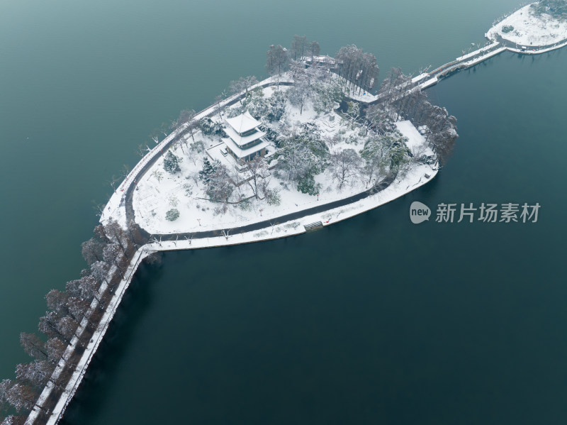 武汉东湖风景区雪景风光