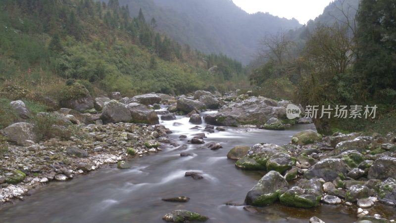 溪流丝绢流水流动