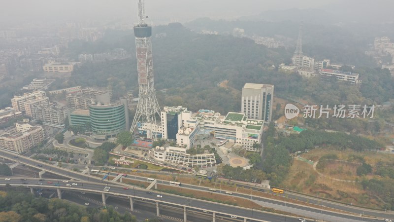 广州旧电视塔电视台航拍图片