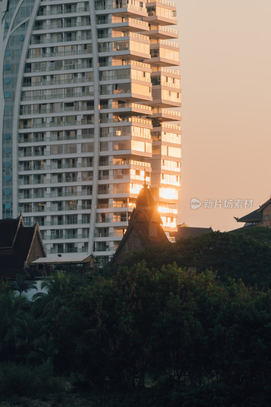 西双版纳景洪市的建筑和景观